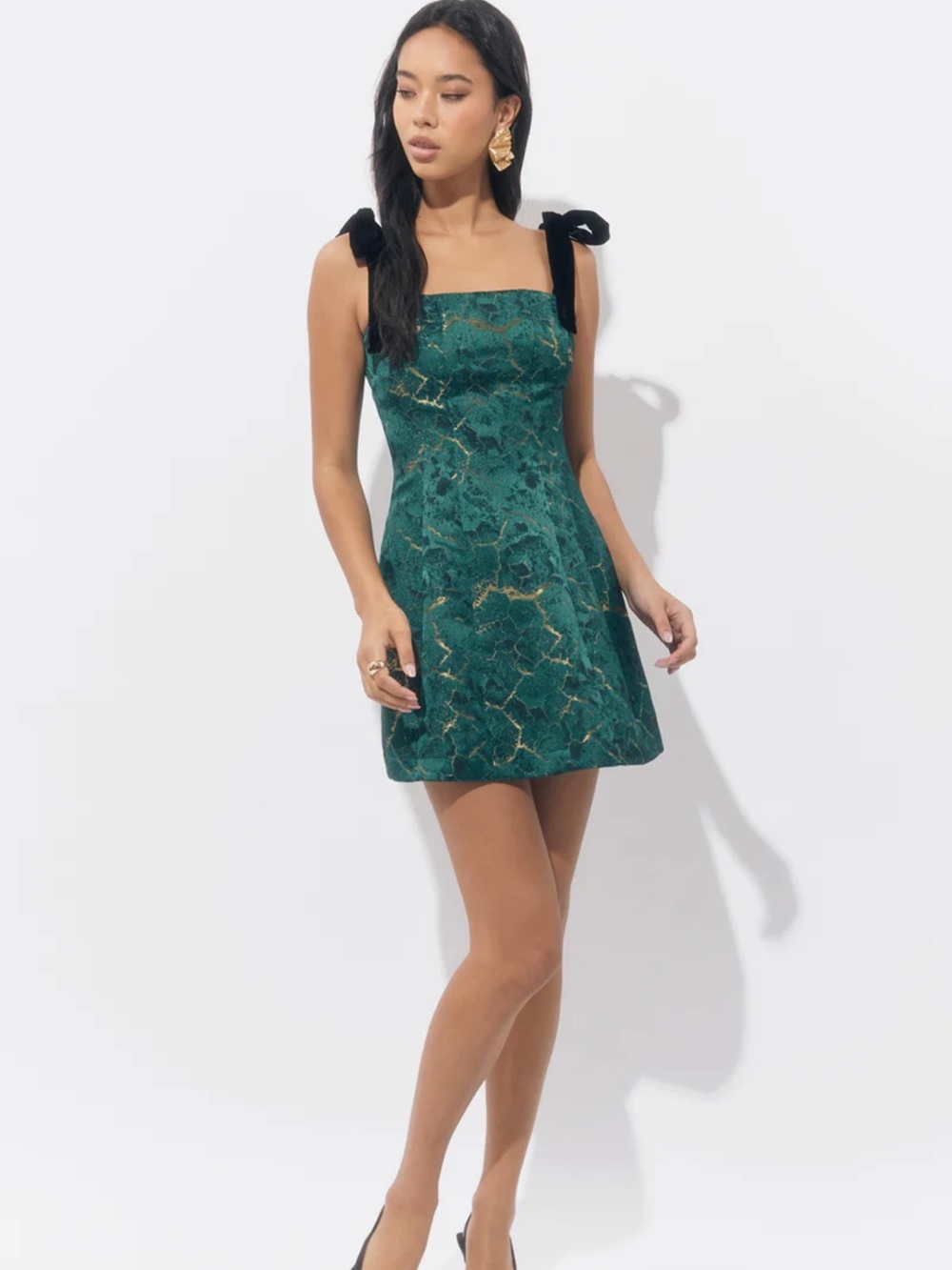 Adelyn Rae Hannah Occasion Mini Dress Sz M Burnout Shoulder Tei Flared NWT